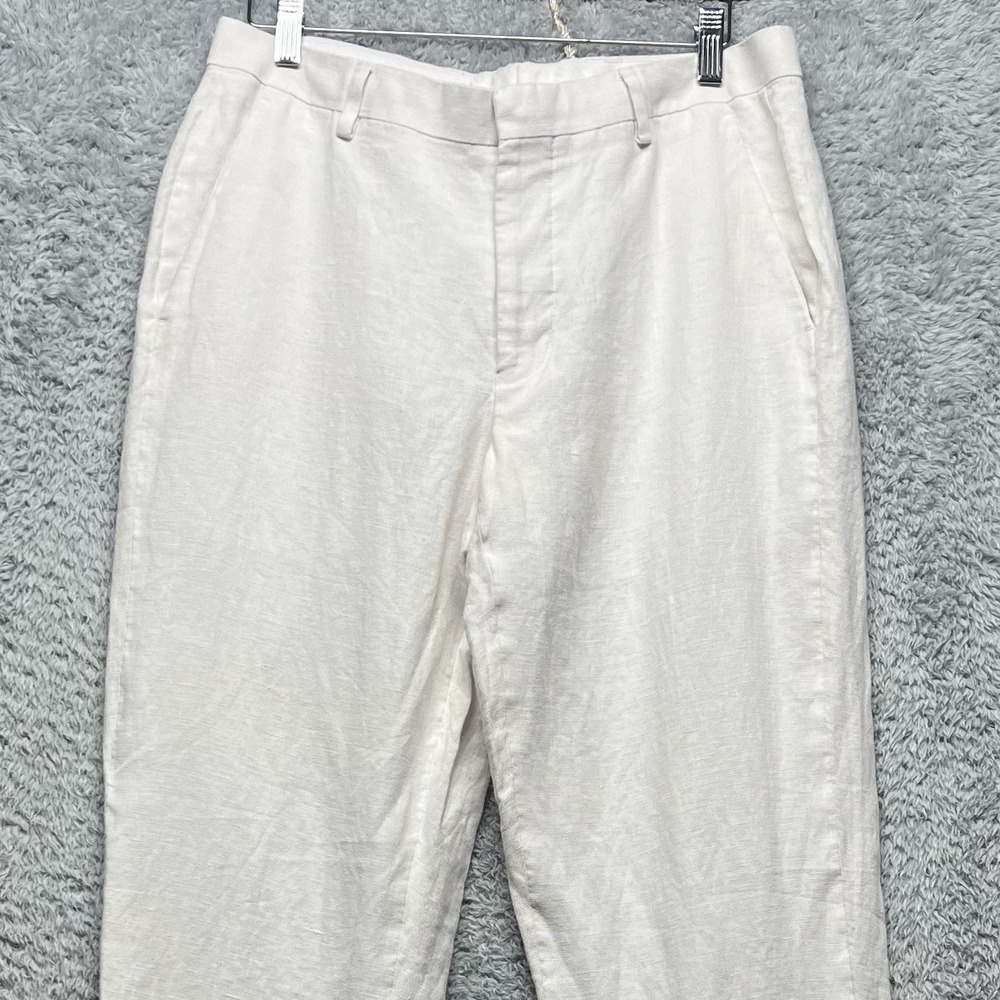 Murano Baird McNutt Linen Pants Mens 33x30 White Cuffed Lined Resort Beach - Picture 3 of 12